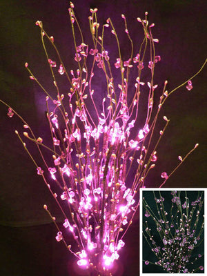 Electric Pink LED Beaded Bouquet Branch