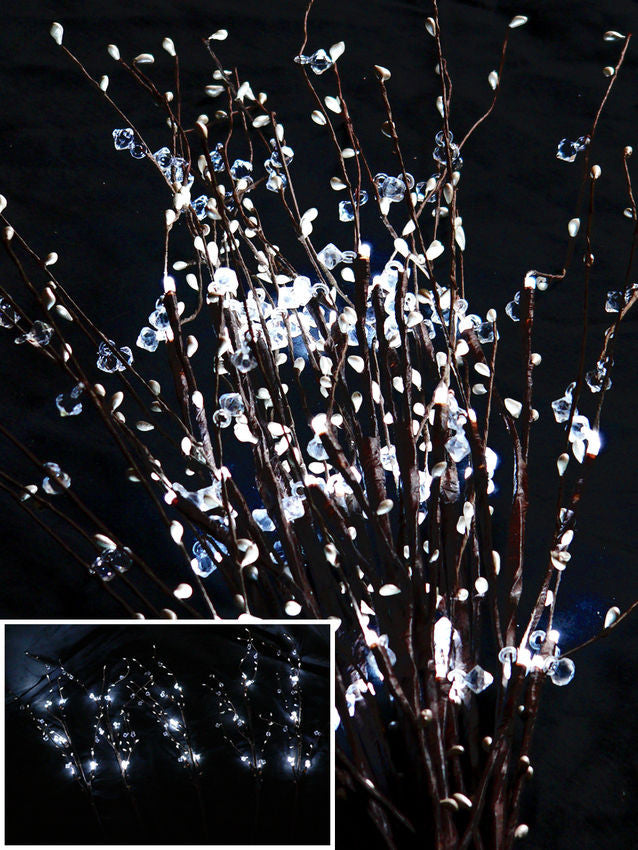 Battery Operated Clear LED Beaded Bouquet Branch