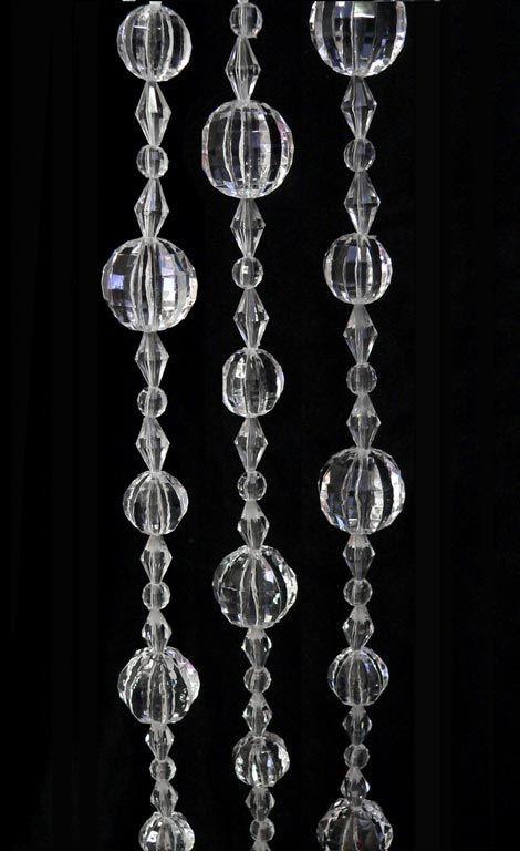 6 Foot Large Clear Faceted Globe Beaded Garland