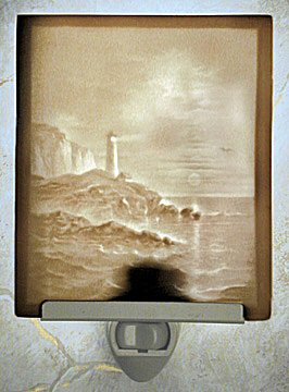 Lighthouse Porcelain Lithophane Night Light -- Flat