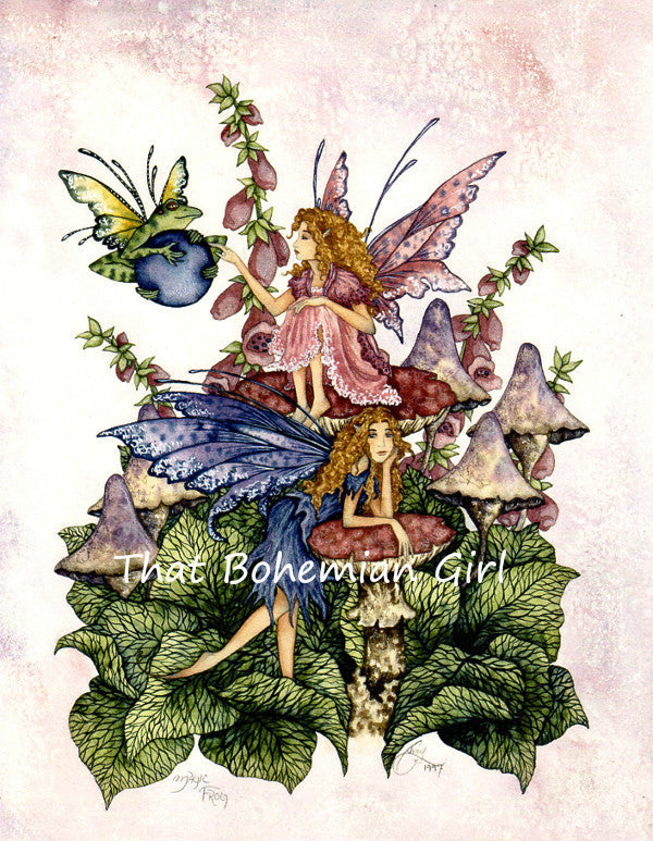 Amy Brown Magic Frog Fairy Print -- Rare Out of Print