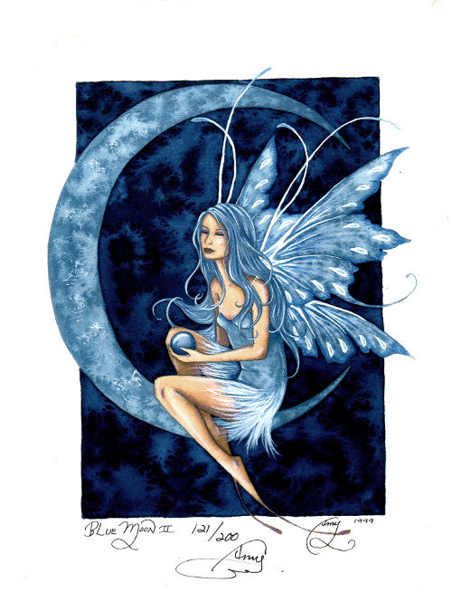 Amy Brown Blue Moon II Fairy Print, Limited Edition, 8 x 10