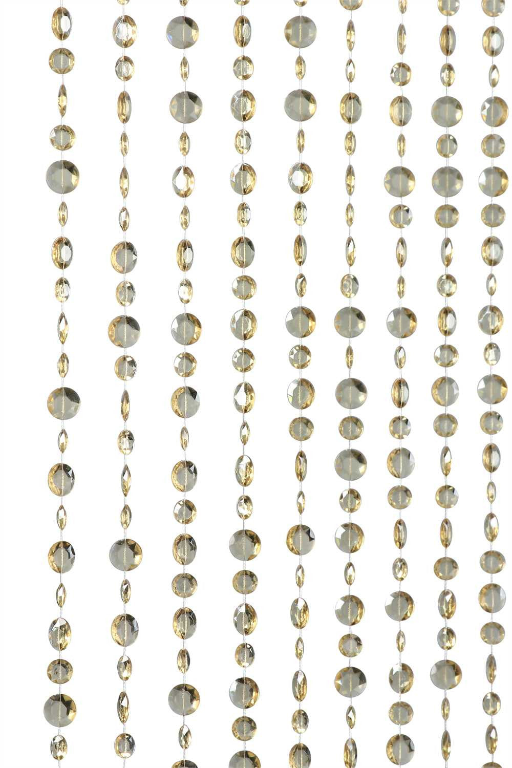 10' Champagne Color Large Diamond Cut Shapes Beaded Curtain