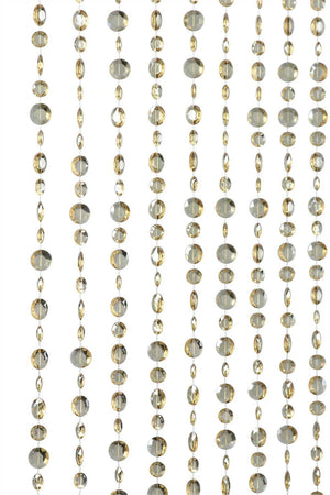 10' Champagne Color Large Diamond Cut Shapes Beaded Curtain