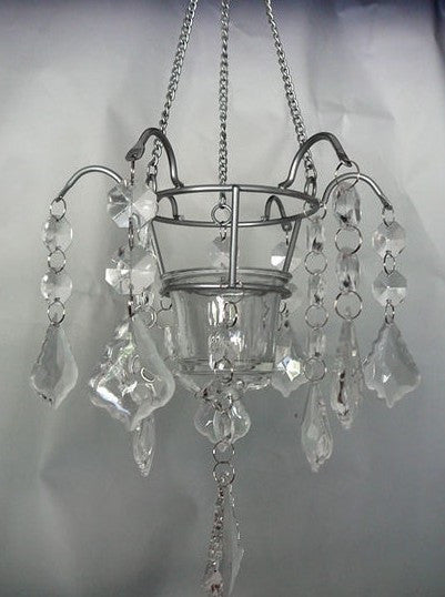 Clear Hanging Acrylic Beaded Votive Candle Holder