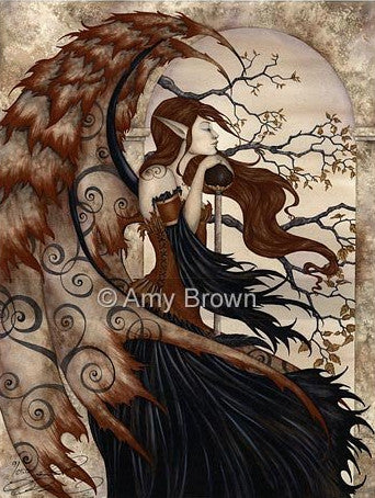Amy Brown Contemplating Secrets Fairy Ceramic Tile Art