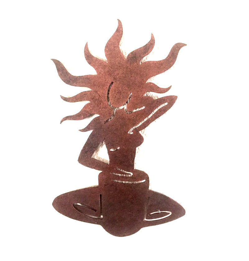 Large Drumming Woman Goddess Copper Wall Hanging