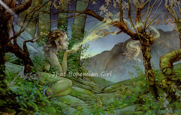James Browne Signed Dawn Fairy Matted Print