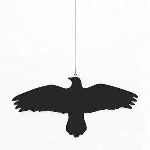 Wood Raven Bird on a Wire Hanger -- Black