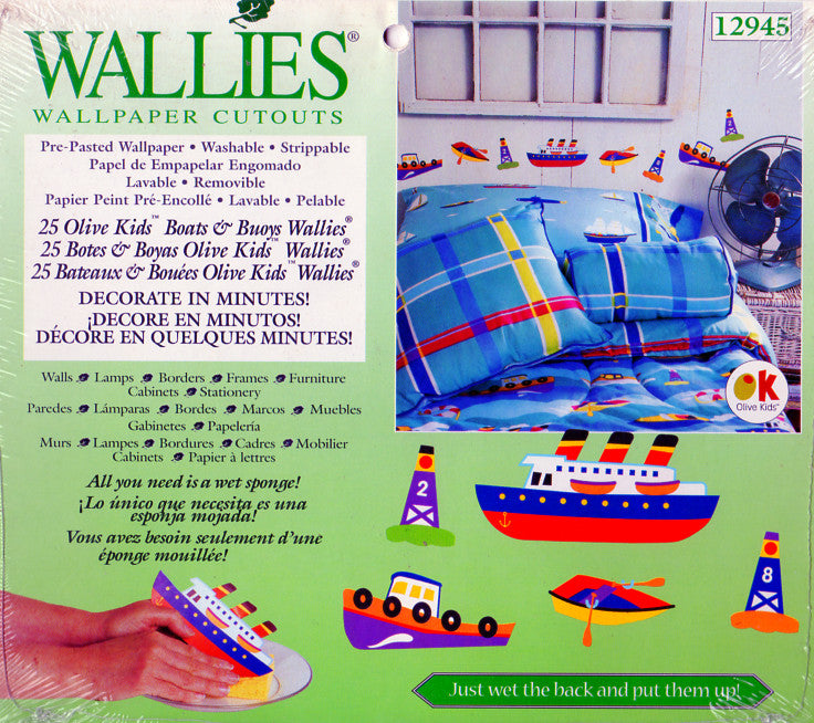 Wallies Olive Kids Boats and Buoys Wallpaper Cutouts