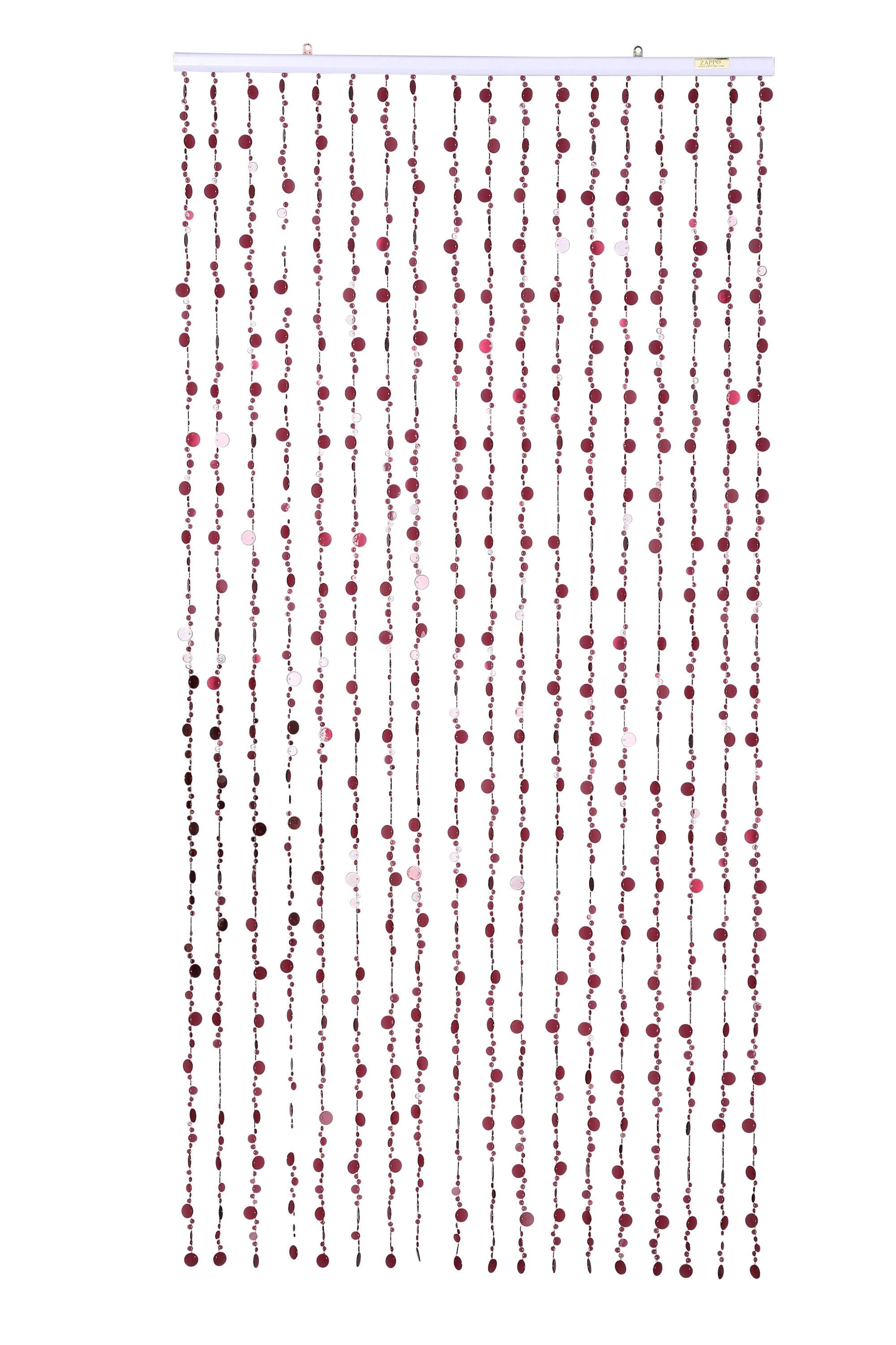 8' Iridescent Raspberry Red Champagne Bubbles Beaded Curtain