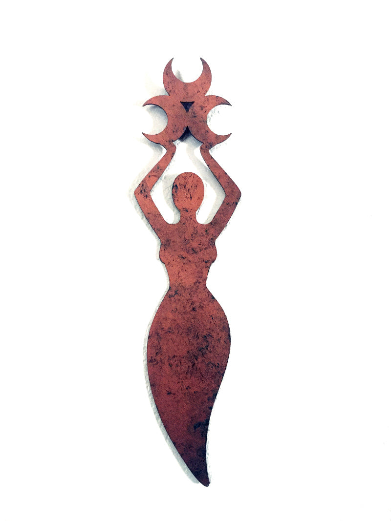 Large Triple Moon Goddess Copper Wall Hanging