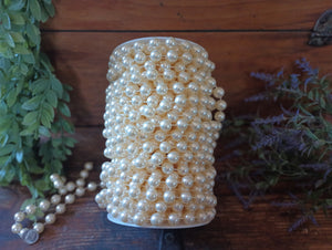 12mm Ivory Pearl Bead Spool -- Roll of Beads Beaded Garland