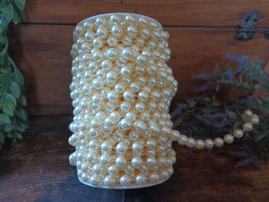 12mm Ivory Pearl Bead Spool -- Roll of Beads Beaded Garland