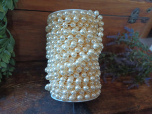 12mm Ivory Pearl Bead Spool -- Roll of Beads Beaded Garland