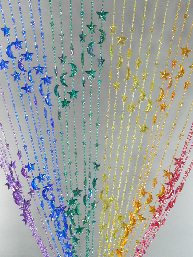 6' Iridescent Clear Diamond Shapes Beaded Curtain - That Bohemian Girl