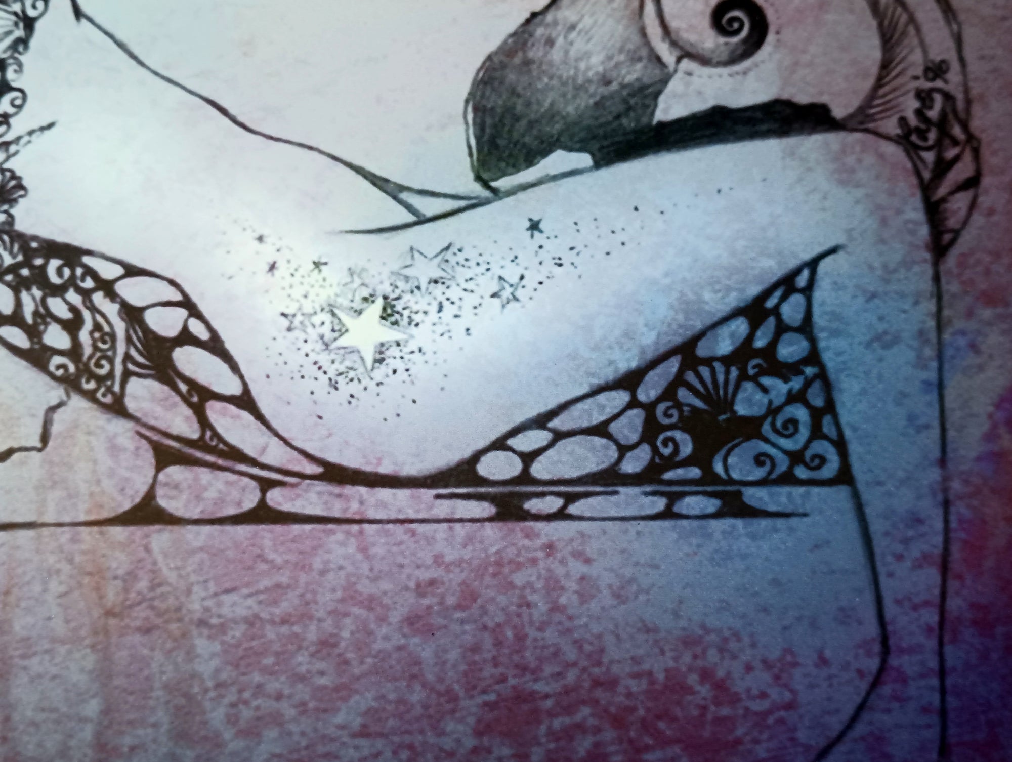 Ragen Mendenhall Star Mermaid Vintage Signed Print