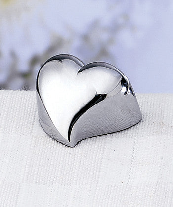 Set of 4 Chrome Heart Place Card Holders -- Wedding Favor