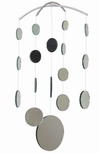 Real Mirror Hanging Mobile, 21 Inches Long, 17 Mirrors