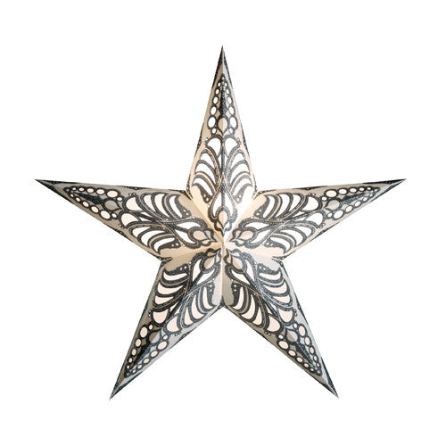 24" Paper Starlightz Lamp -- Greta White Gold Star Lantern