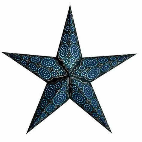 24" Paper Starlightz Lamp -- Marrakesh Black & Turquoise Star Lantern