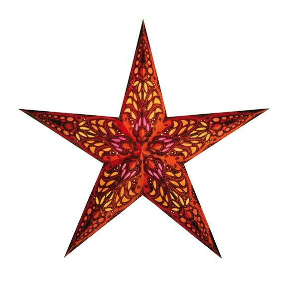 24" Paper Starlightz Lamp -- Mercury Orange Star Lantern