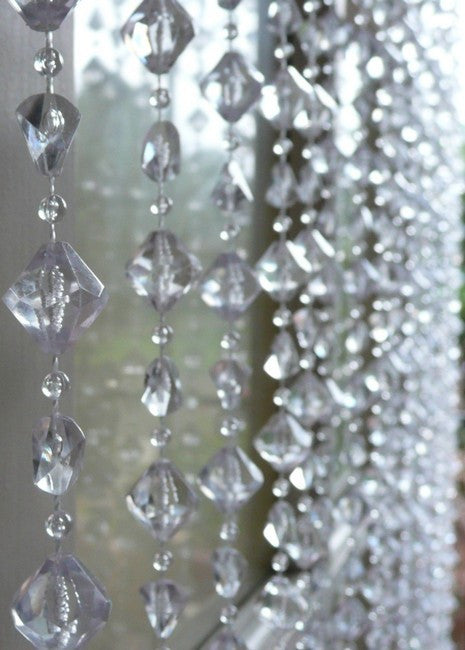 Raindrops Beaded Curtain - Crystal Iridescent - 3 ft x 6 ft