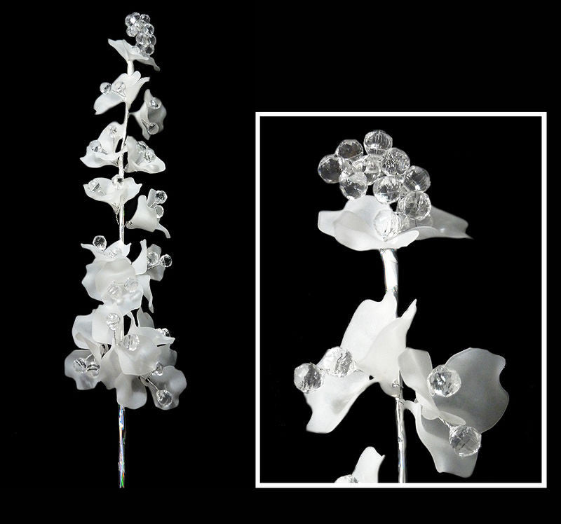Beaded Acrylic Frosted Flower Branch Bouquet