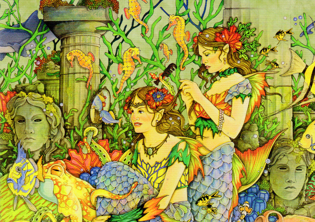 Linda Ravenscroft Morning in Atlantis Fairy Mermaid Greeting Card