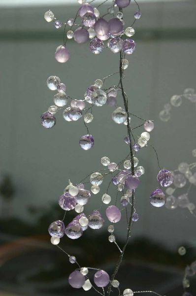 Lavender & Clear Beaded Wire Garland -- 4 Feet Long