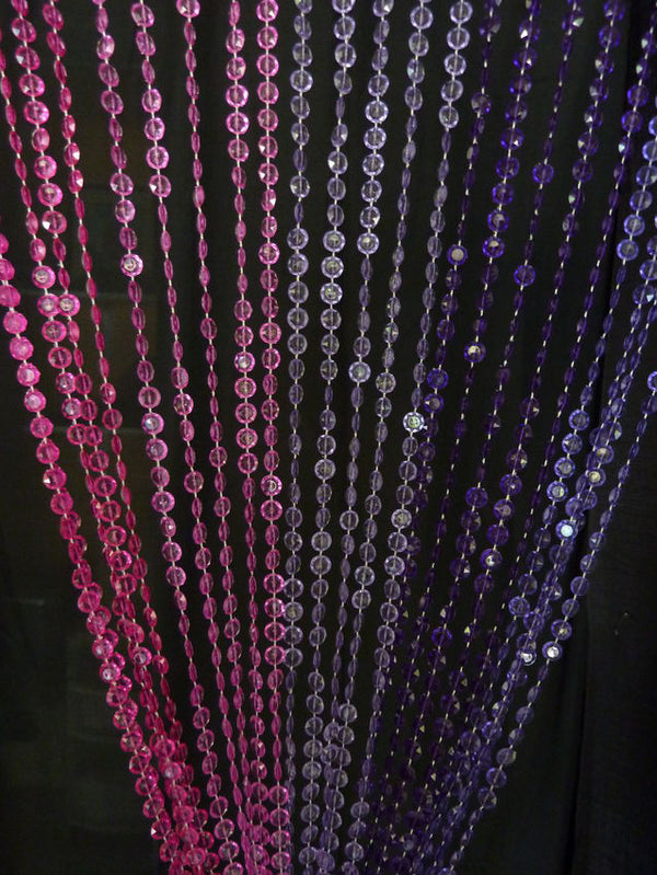 6' Long Beaded Curtain, Random Pink Mini Balls - That Bohemian Girl