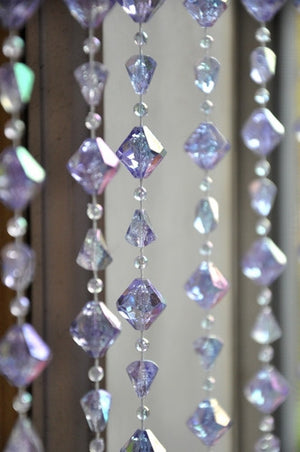 8' Lavender Gemstone Shape Beaded Curtain