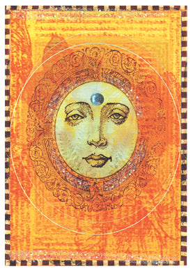 Bindhi Moon Greeting Card by Papaya