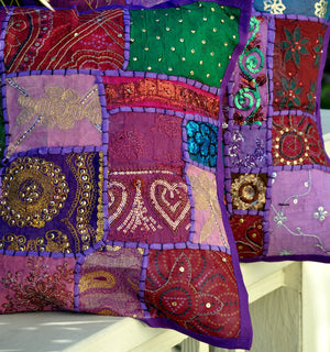 Bohemian Pillow Cover -- Purple