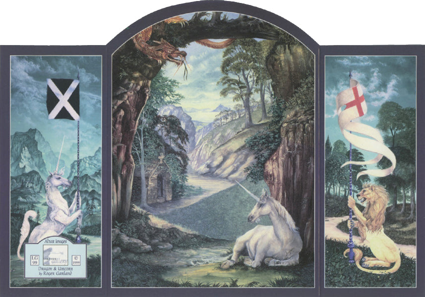 Roger Garland Dragon & Unicorn Altar Greeting Card
