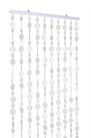 12 Feet Long Faux Capiz Style Frosted Clear PVC Circles Curtain, Special Events