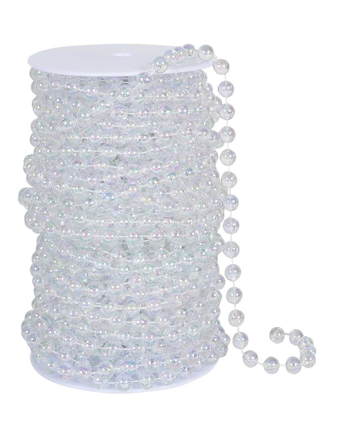 White Iridescent Fused String Pearl Beads on Spools for Wedding Favors,  Crafts, Decorating & Displaying & More