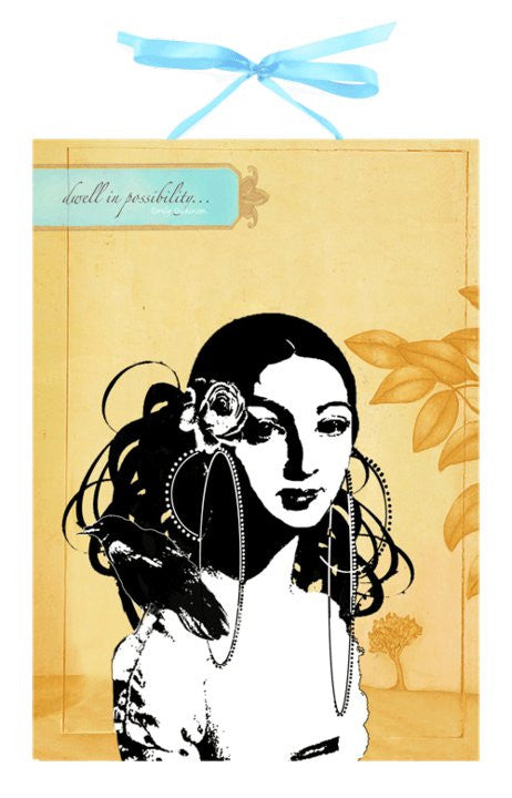 Spanish Girl Art Panel Print, Papaya