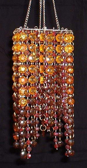 Hand Beaded Chandelier -- Amber & Brown -- 20 Inches Long