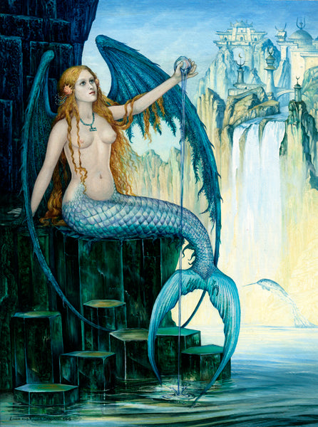 Linda Garland Aquamarine Mermaid Greeting Card