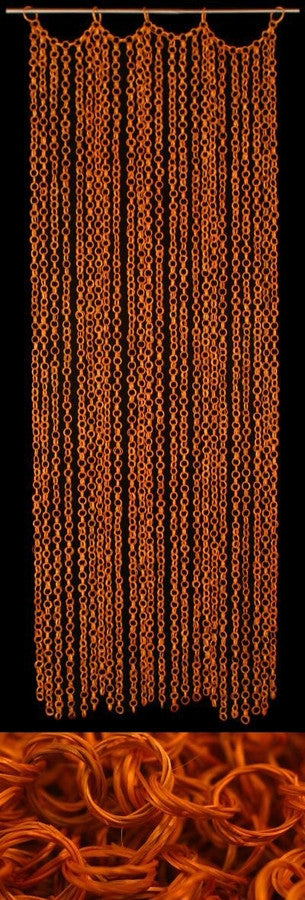 Orange Bamboo Rings Curtain