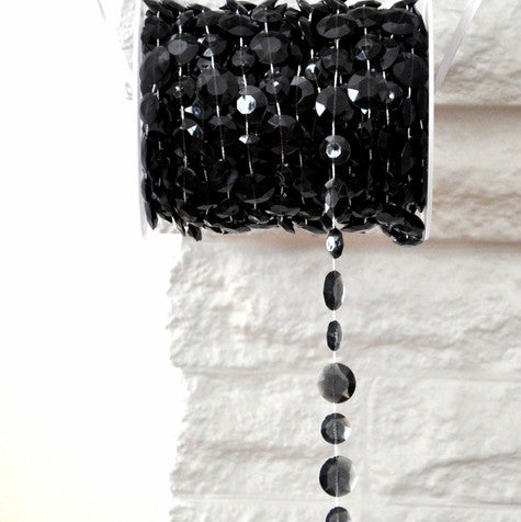 Black Beads on Spool -- Small Diamond Cut - That Bohemian Girl