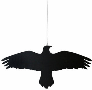 Wood Raven Bird on a Wire Hanger -- Black