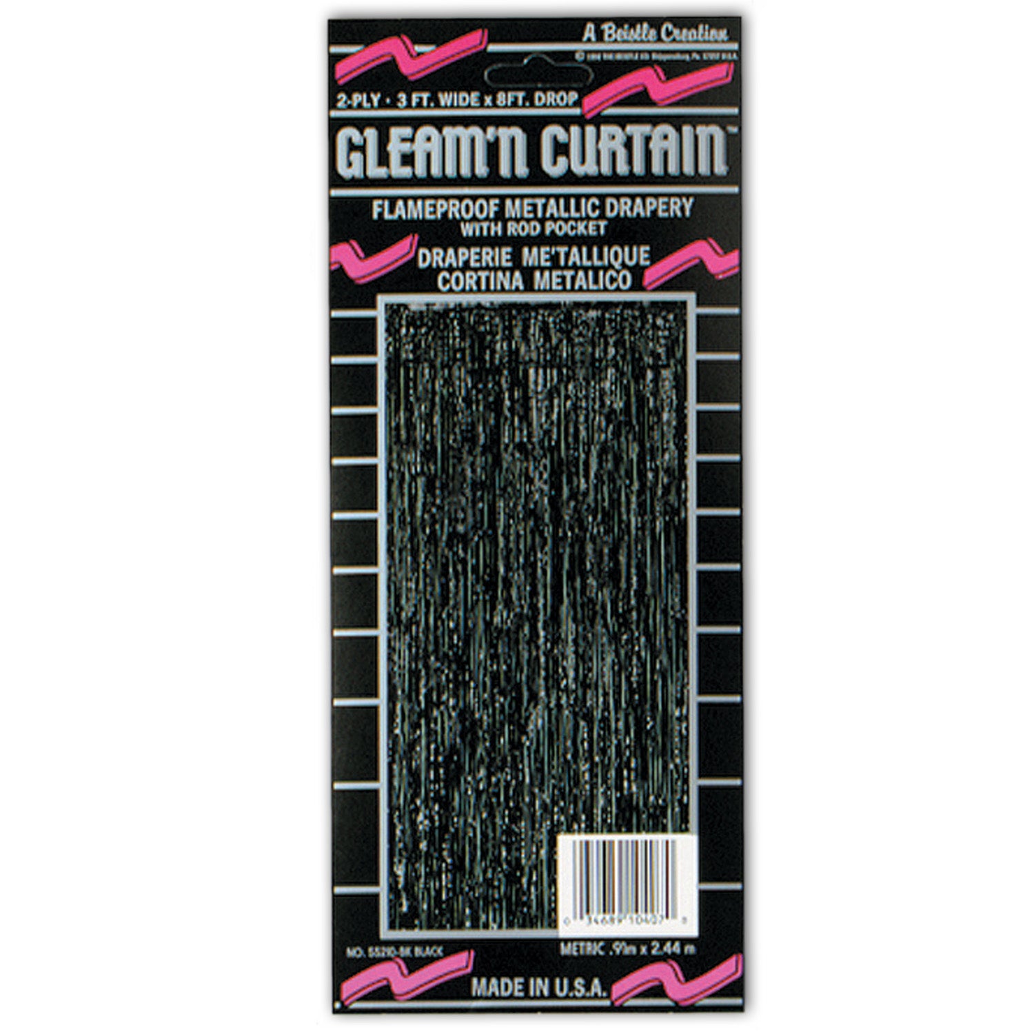 Metallic Foil Curtain in Black, Red, Teal, Silver, Blue  or Green