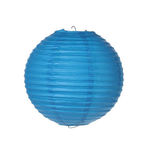 Pack of 10 Blue Round Paper Lanterns, 8 Inches