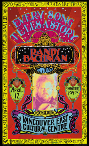 Bob Masse Randy Bachman Unplugged Playbill Art Card