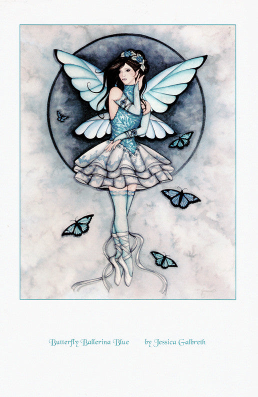 Jessica Galbreth Butterfly Ballerina Blue Fairy Mini Print