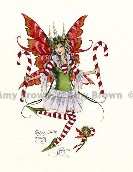 Amy Brown Candy Cane Fairy Faery Print