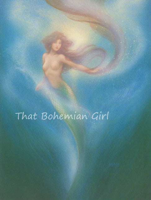 Jack Shalatain Casting Pearls Mermaid Art Card