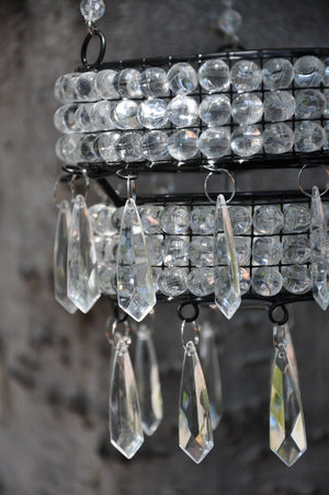 Hanging Beaded Candle Holder + Acrylic Bead Drop Crystals in Assorted Colors